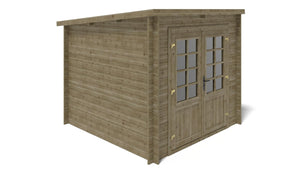 Casetta da giardino in legno - 6.25m2 - 2.50x2.50m - impregnata - 28mm - colore: verde - DOM724 - ALTANKA