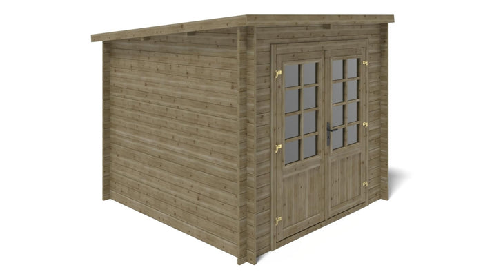 Casetta da giardino in legno - 6.25m2 - 2.50x2.50m - impregnata - 28mm - colore: verde - DOM724 - ALTANKA