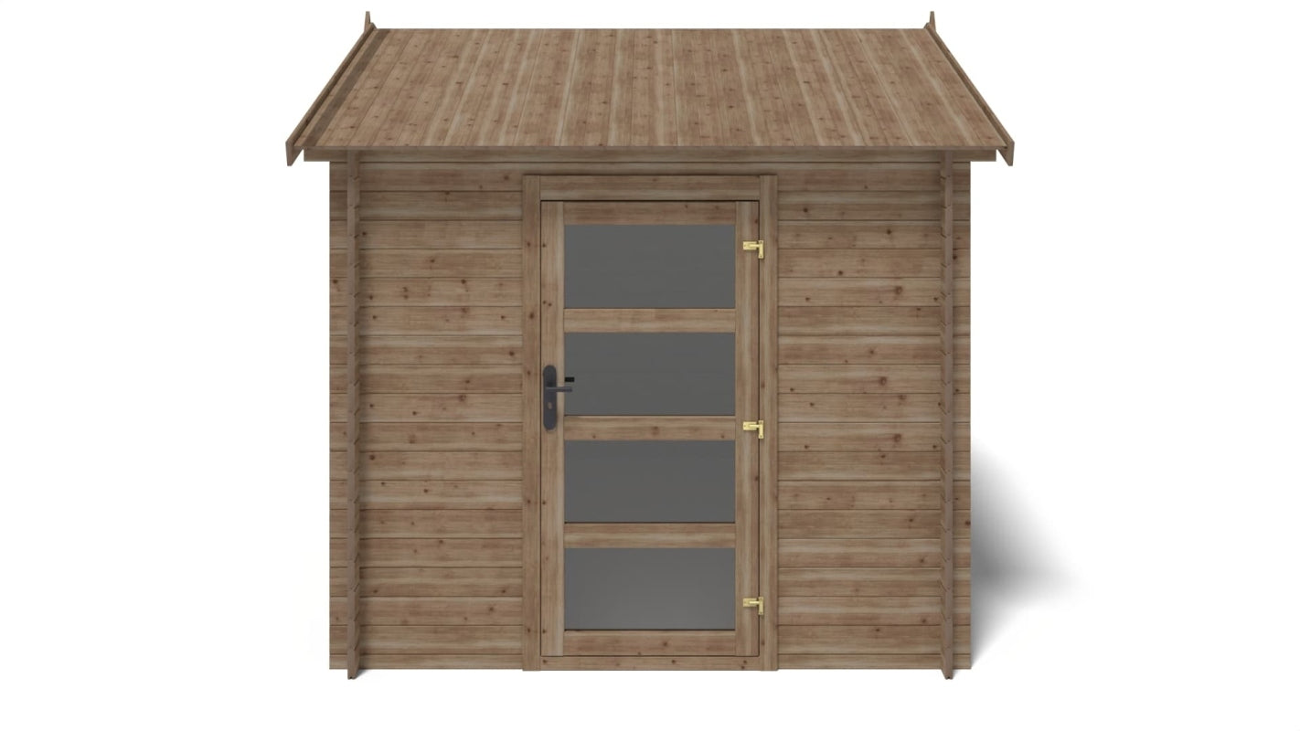 Casetta da giardino in legno - 7.50m2 - 2.50x3.00m - impregnata - 28mm - colore: marrone - DOM675 - ALTANKA