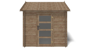 Casetta da giardino in legno - 7.50m2 - 2.50x3.00m - impregnata - 28mm - colore: marrone - DOM675 - ALTANKA