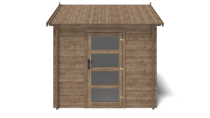 Casetta da giardino in legno - 7.50m2 - 2.50x3.00m - impregnata - 28mm - colore: marrone - DOM675 - ALTANKA