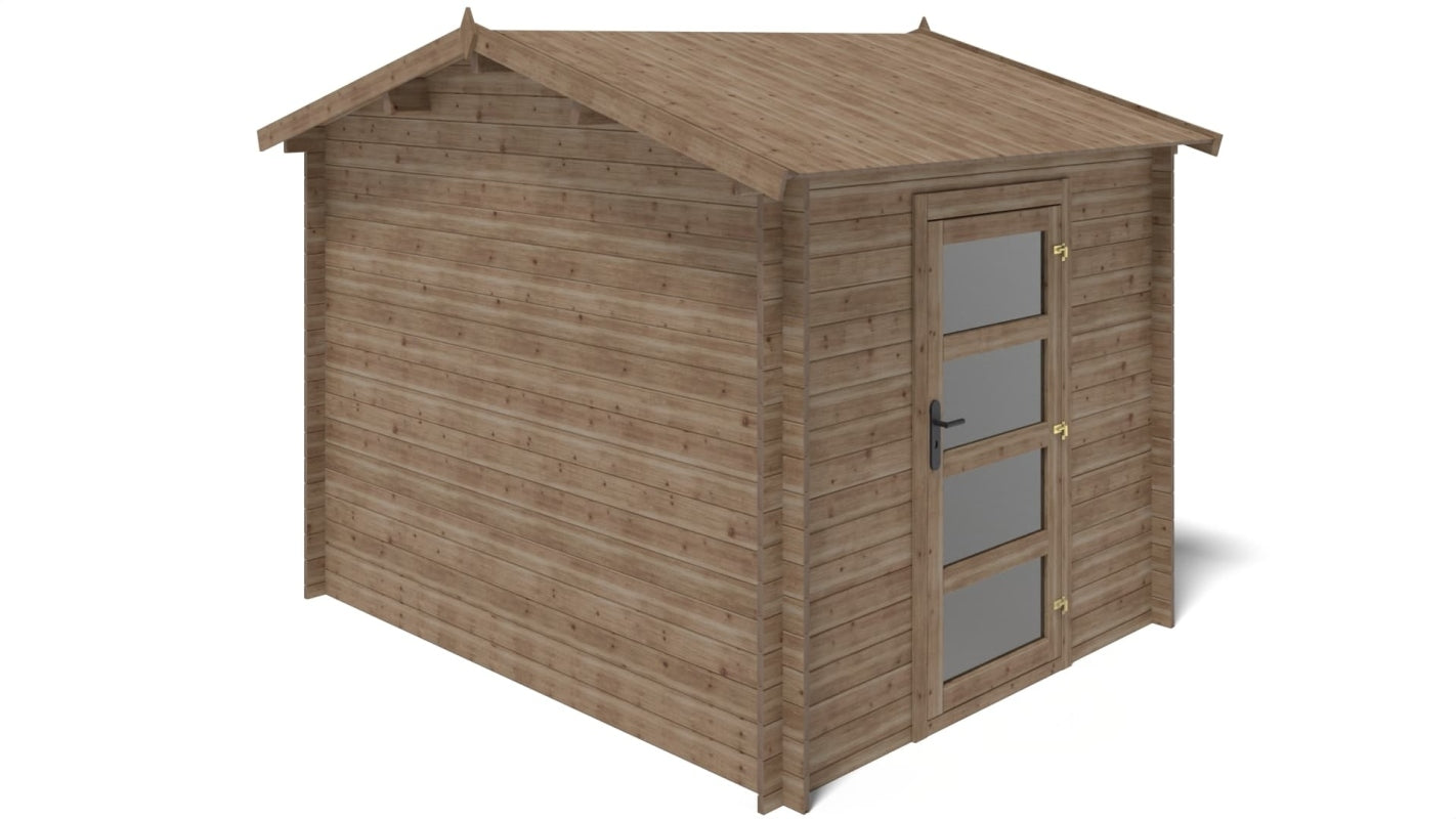 Casetta da giardino in legno - 7.50m2 - 2.50x3.00m - impregnata - 28mm - colore: marrone - DOM675 - ALTANKA