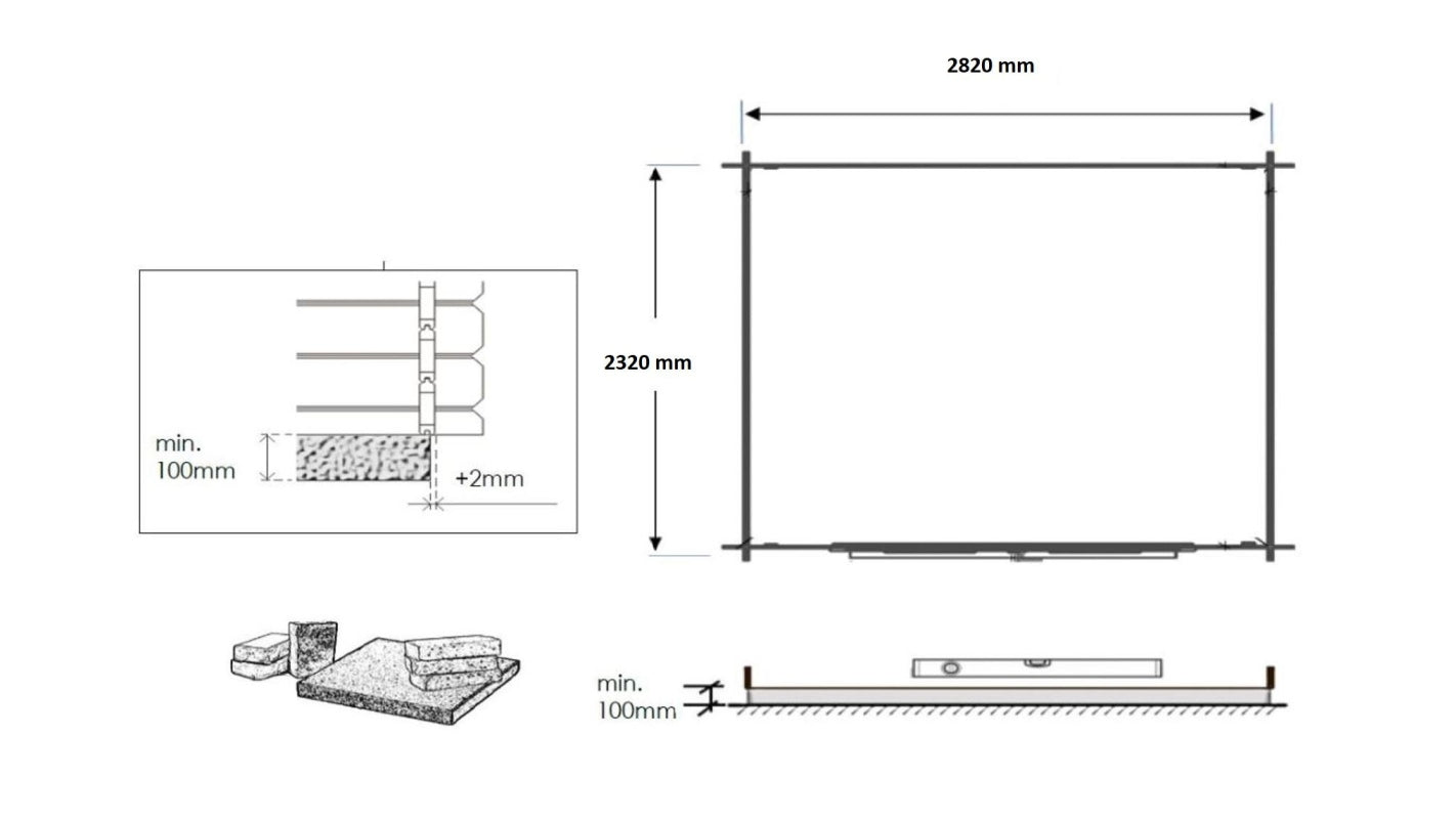 Casetta da giardino in legno - 7.50m2 - 3.00x2.50m - 28mm - colore: naturale - DOM469 - ALTANKA