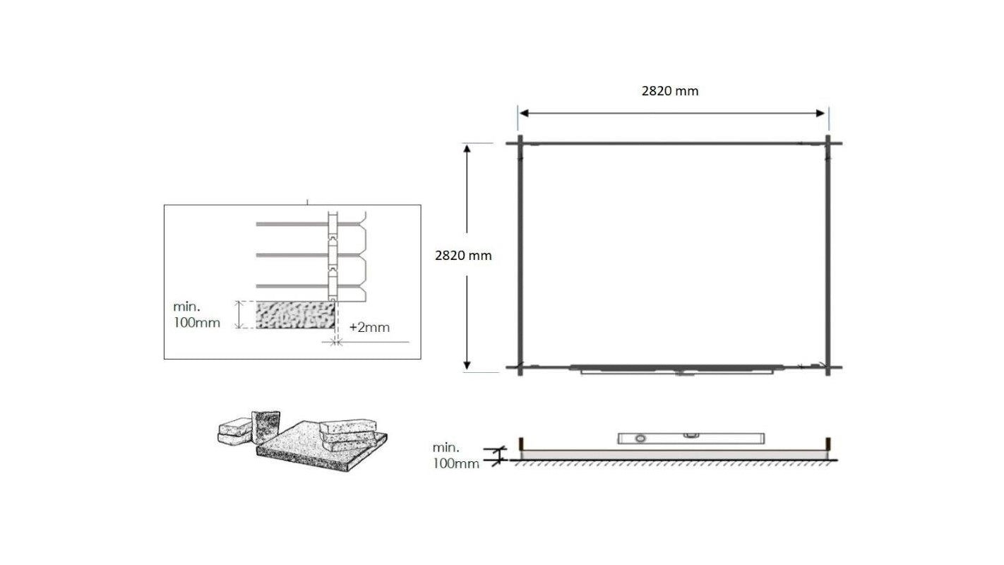 Casetta da giardino in legno - 9.00m2 - 3.00x3.00m - 28mm - colore: naturale - DOM531 - ALTANKA