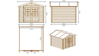 Casetta da giardino in legno - 9.00m2 - 3.00x3.00m - 28mm - colore: naturale - DOM530 - ALTANKA