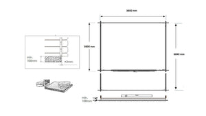 Casetta da giardino in legno con veranda e tettoia - 28.00m2 - 4.00x4.00m - 40mm - colore: naturale - DOM371+DOM618+DOM548+POD04 - ALTANKA