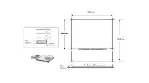 Casetta da giardino in legno con veranda e tettoia - 28.00m2 - 4.00x4.00m - 40mm - colore: naturale - DOM611+DOM618+DOM548+POD04 - ALTANKA