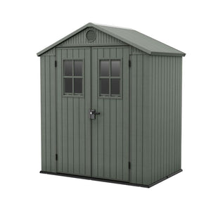 Casetta da giardino in resina Keter DARWIN 6x4 con finitura effetto legno 1,90 x 1,22 x h 2,21 m - Casetta Da Giardino In Resina Keter Darwin 6x4 Con Finitura Effetto Legno 1,90 x 1,22 x H 2,21 M Colore Verde
