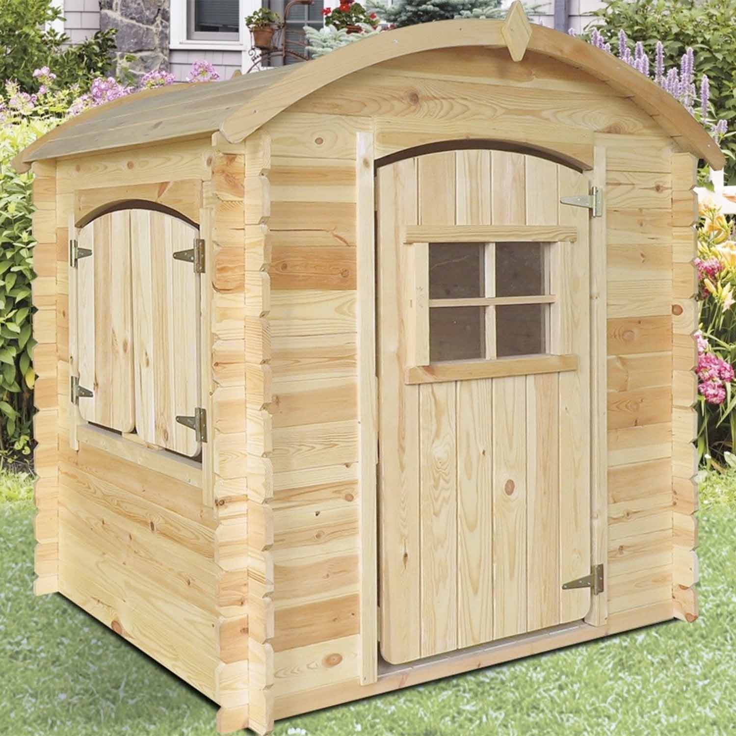 Emily - casetta da giardino per bambini in legno di pino da 118x94 cm