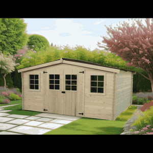 Casetta Foresta Balta tavole spessore 28 mm in legno massello 4x3 mt