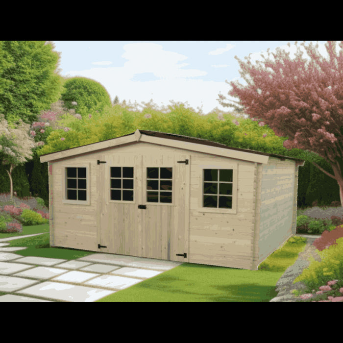 Casetta Foresta Balta tavole spessore 28 mm in legno massello 4x3 mt