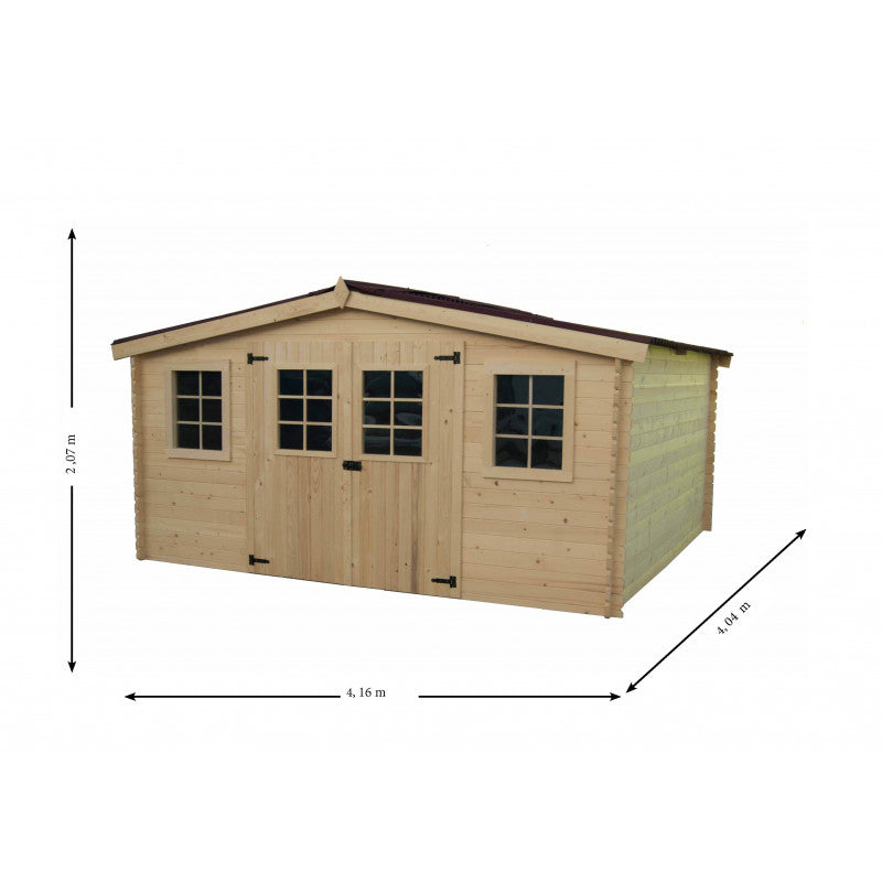 Casetta Foresta Balta tavole spessore 28 mm in legno massello 4x4 mt