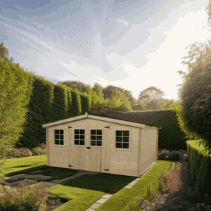 Casetta Foresta Balta tavole spessore 28 mm in legno massello 4x4 mt