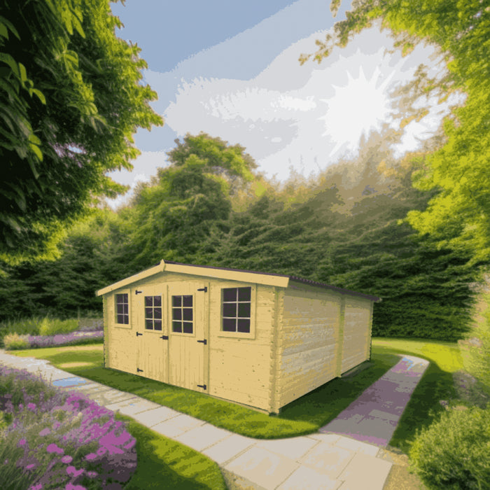 Casetta Foresta Balta tavole spessore 28 mm in legno massello 4x5 mt