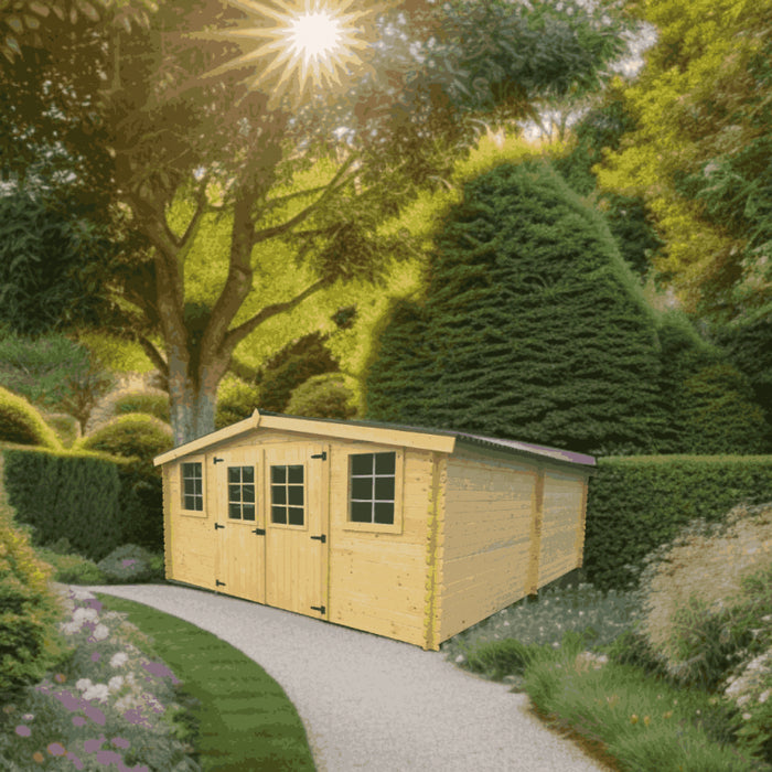 Casetta Foresta Balta tavole spessore 28 mm in legno massello 4x5 mt