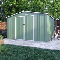 Casetta da giardino in acciaio zincato verde 3,21x2,77xh2,17 m - 131kg - 8,9 metri quadri