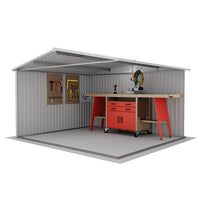 Casetta da giardino in acciaio zincato verde 3,21x2,77xh2,17 m - 131kg - 8,9 metri quadri