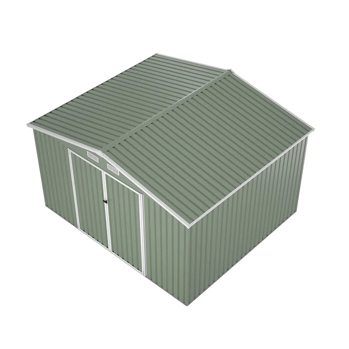 Casetta da giardino in acciaio zincato verde 3,21x2,77xh2,17 m - 131kg - 8,9 metri quadri