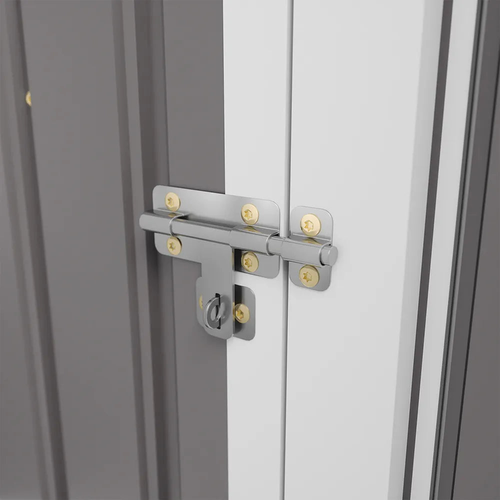 Casetta da giardino in acciaio zincato grigio 1,51x1,03xh1,96 m - 42,9kg- 1,55 metri quadri