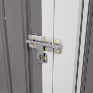 Casetta da giardino in acciaio zincato grigio 1,51x1,03xh1,96 m - 42,9kg- 1,55 metri quadri