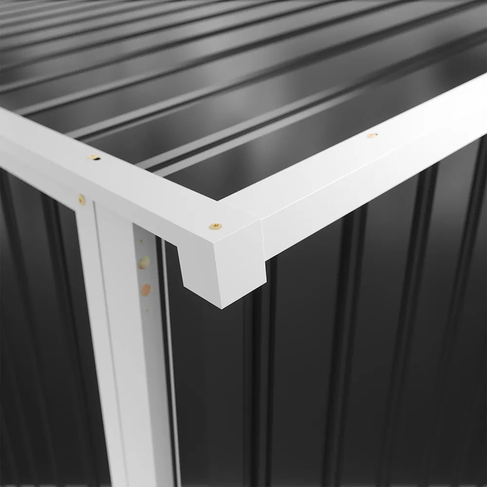 Casetta da giardino in acciaio zincato nero 1,51x1,03xh1,96 m - 42,9kg- 1,55 metri quadri