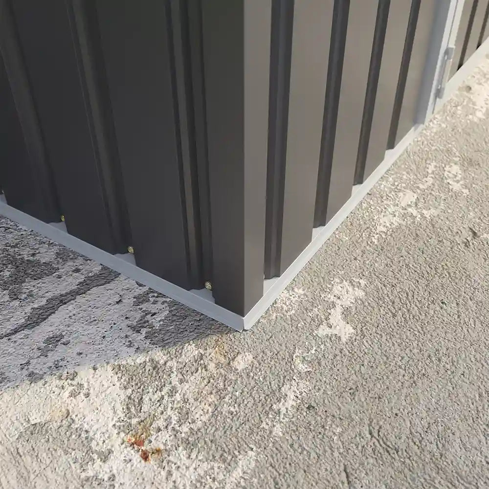 Casetta da giardino in acciaio zincato grigio 2,56x2,56xh2,16m - 111kg -  6,55 metri quadri