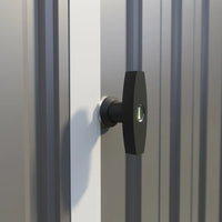 Casetta da giardino in acciaio zincato grigio 2,56x2,56xh2,16m - 111kg -  6,55 metri quadri