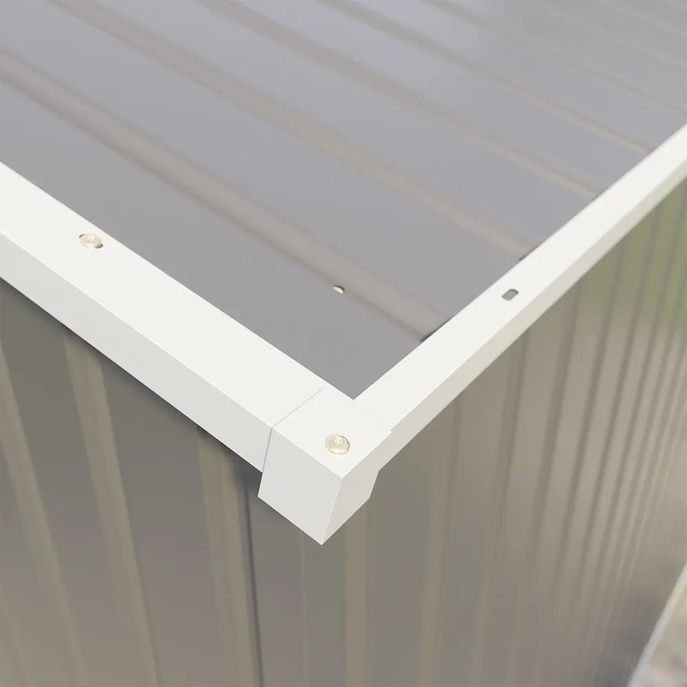 Casetta da giardino in acciaio zincato grigio 2,56x2,56xh2,16m - 111kg -  6,55 metri quadri