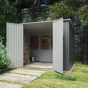 Casetta da giardino in acciaio zincato grigio 2,77x1,93xh1,96m - 91kg - 5,35 metri quadri