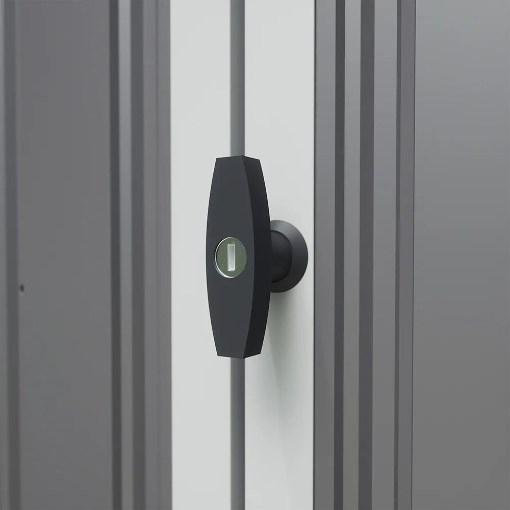 Casetta da giardino in acciaio zincato grigio 2,77x1,93xh1,96m - 91kg - 5,35 metri quadri