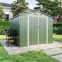 Casetta da giardino in acciaio zincato verde 2,56x2,56xh2,16m - 111kg - 6,55 metri quadri