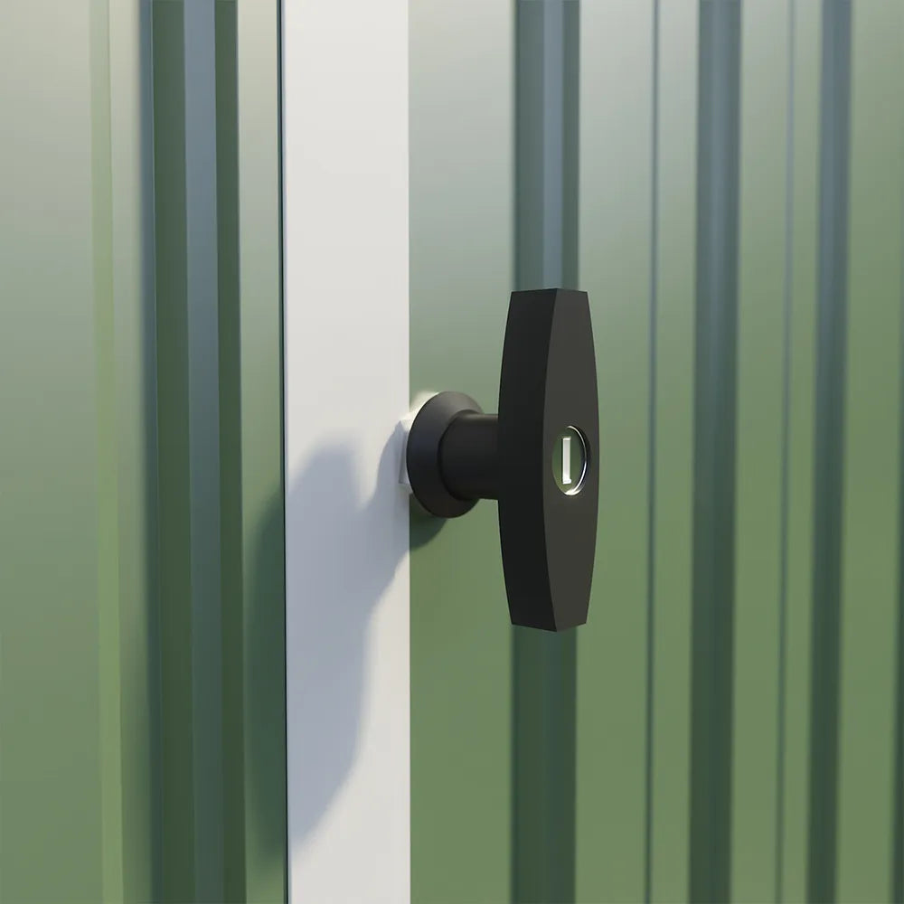 Casetta da giardino in acciaio zincato verde 2,56x2,56xh2,16m - 111kg - 6,55 metri quadri