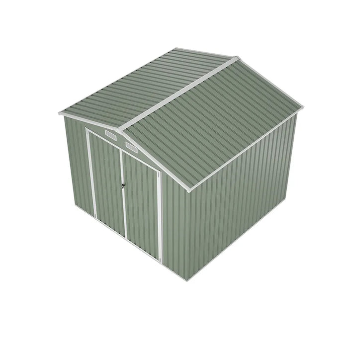Casetta da giardino in acciaio zincato verde 2,56x2,56xh2,16m - 111kg - 6,55 metri quadri
