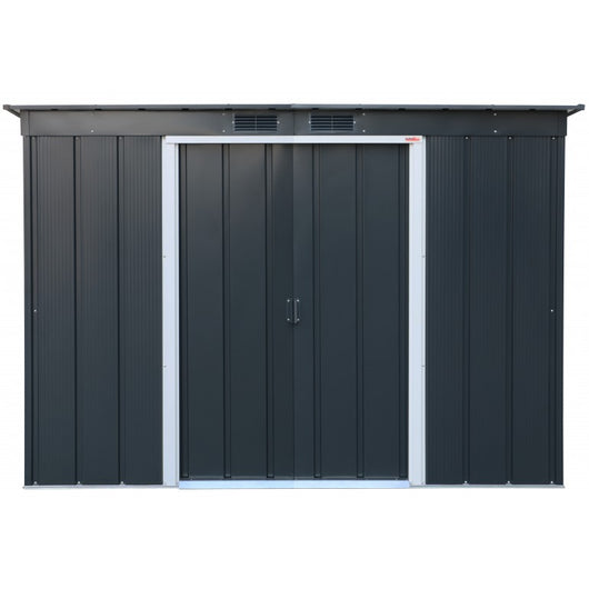 Casetta in metallo by Ezooza Pent 8x4 tetto a una falda grigio 124 x 263 x 181 cm Soluzione duratura ed elegante
