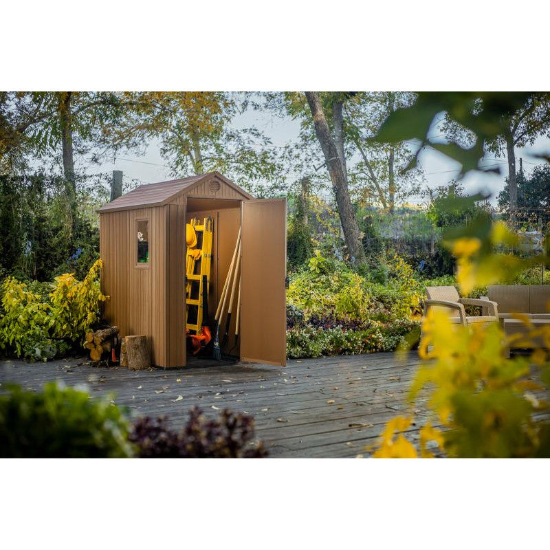 Casetta in Resina Darwin 4X6 Marrone 125,8X184,5X205,1H Cm Keter