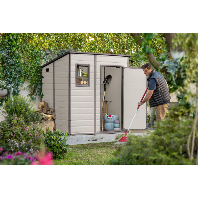 Casetta in Resina Manor Pent 6X6 Beige 183,5X185X200H Cm Keter