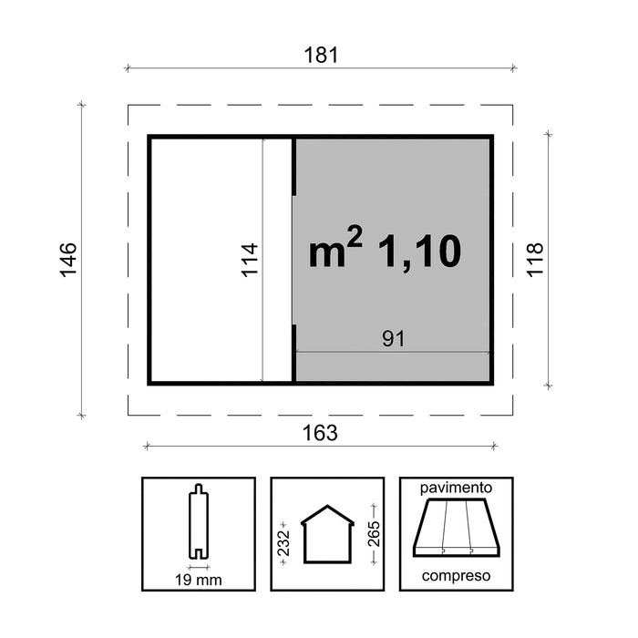 Joy - casetta in legno per bambini con sabbiera e scivolo