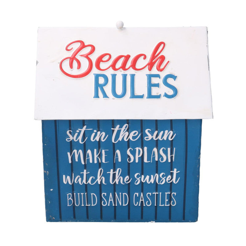 Casetta metallo mare blu rettangolare cm 24,5x18,5h28,5