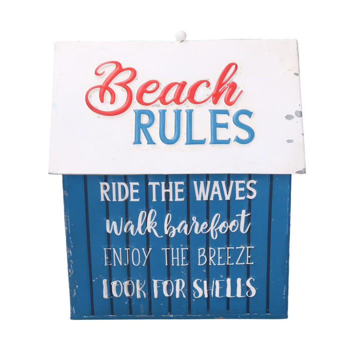 Casetta metallo mare blu rettangolare cm 24,5x18,5h28,5