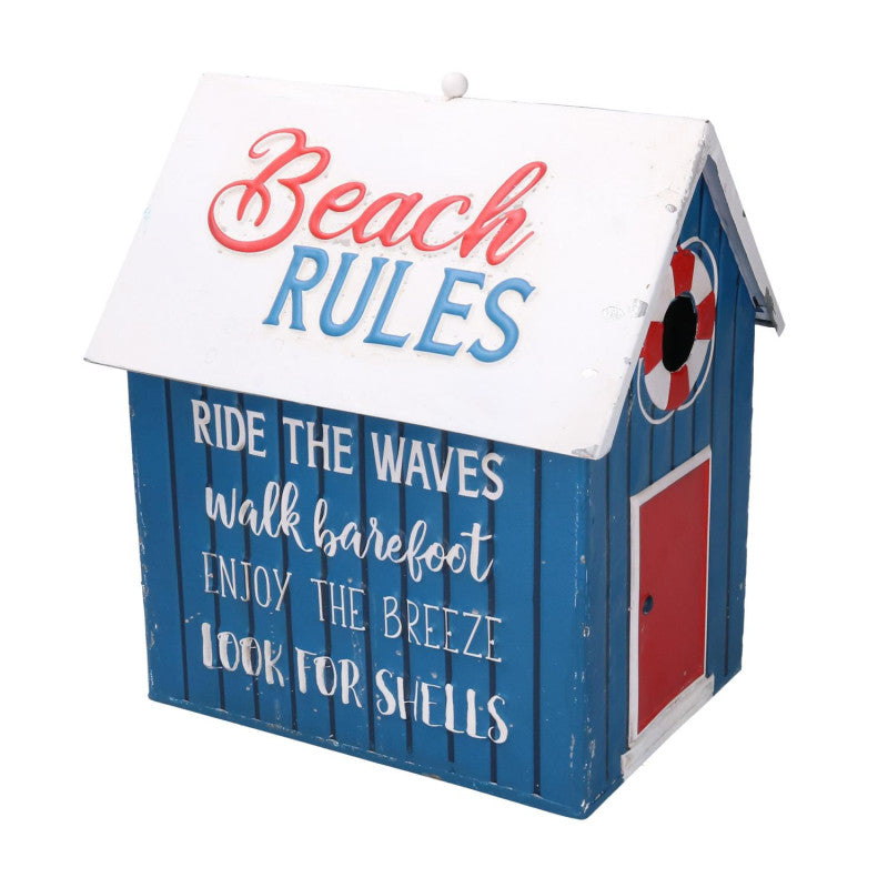 Casetta metallo mare blu rettangolare cm 24,5x18,5h28,5