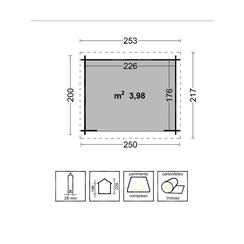 Casetta Nina Cm 250X200 Losa