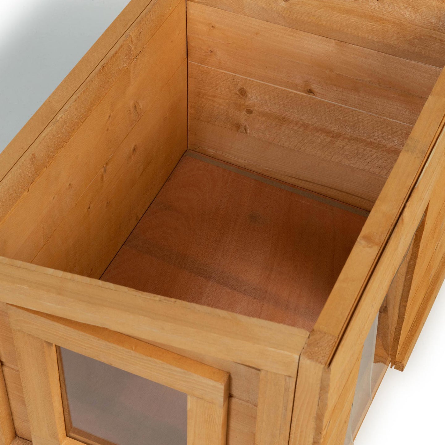 IDMarket - Casetta per gatti in legno con porta a doghe