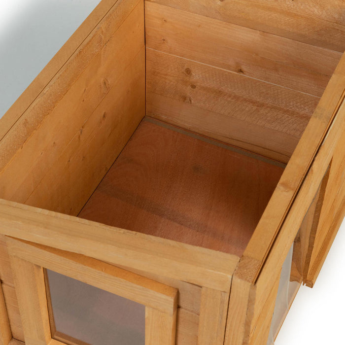 IDMarket - Casetta per gatti in legno con porta a doghe