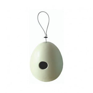 Casetta per Uccellini da appendere, in Ceramica, con Gancio in metallo