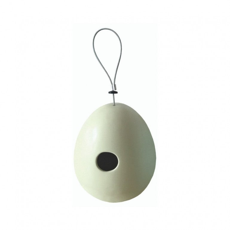 Casetta per Uccellini da appendere, in Ceramica, con Gancio in metallo