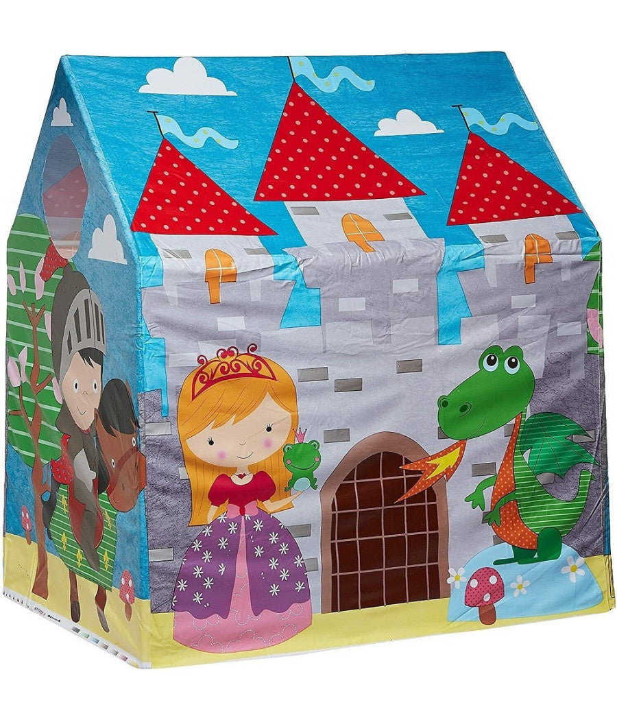 Casetta Tenda In Pvc Per Bambini 3-6 Anni Castello 95x107x75 Cm Pieghevole 45642         