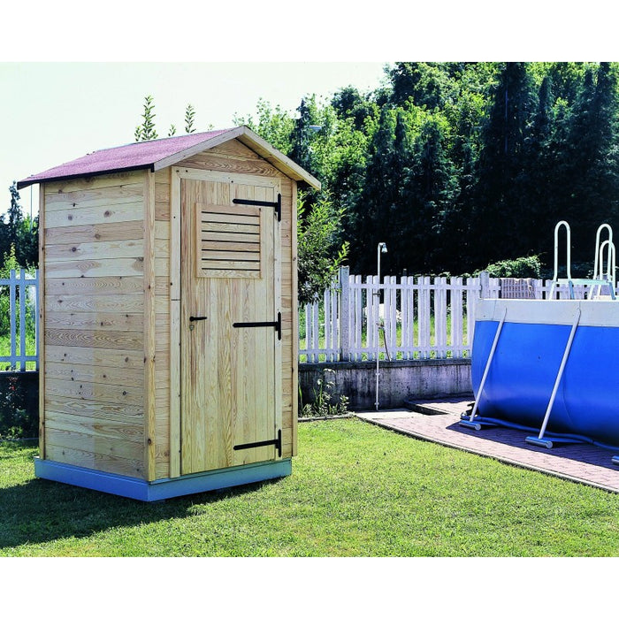 Spogliatoio da spiaggia, giardino e piscina, in legno con pavimento, perline spessore 16mm  mod. S120