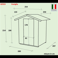 Casetta Vaniglia Addossata o meno Varie misure PSF pefc - Non addossata 200x207 cm