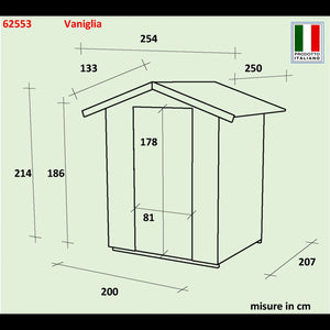 Casetta Vaniglia Addossata o meno Varie misure PSF pefc - Non addossata 200x207 cm