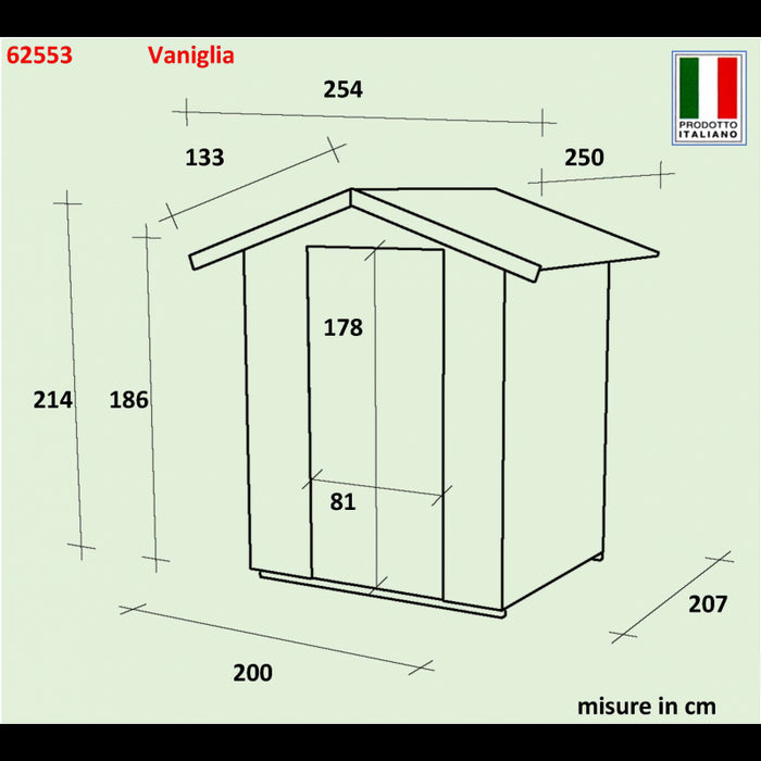Casetta Vaniglia Addossata o meno Varie misure PSF pefc - Non addossata 200x207 cm